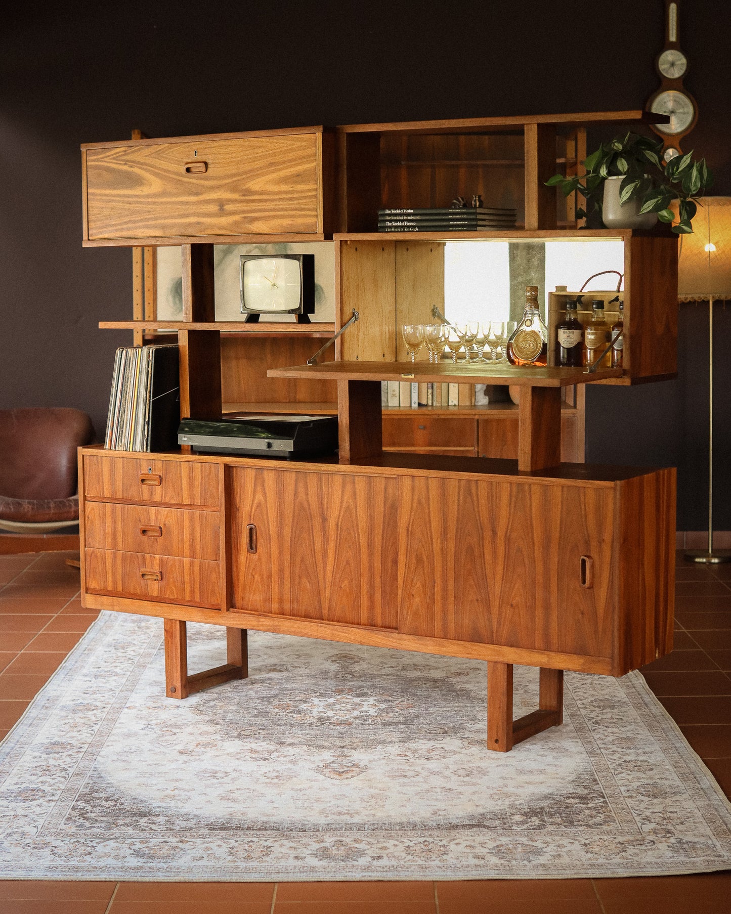 Mid-Century Kiaat Shelf Unit/Room Divider