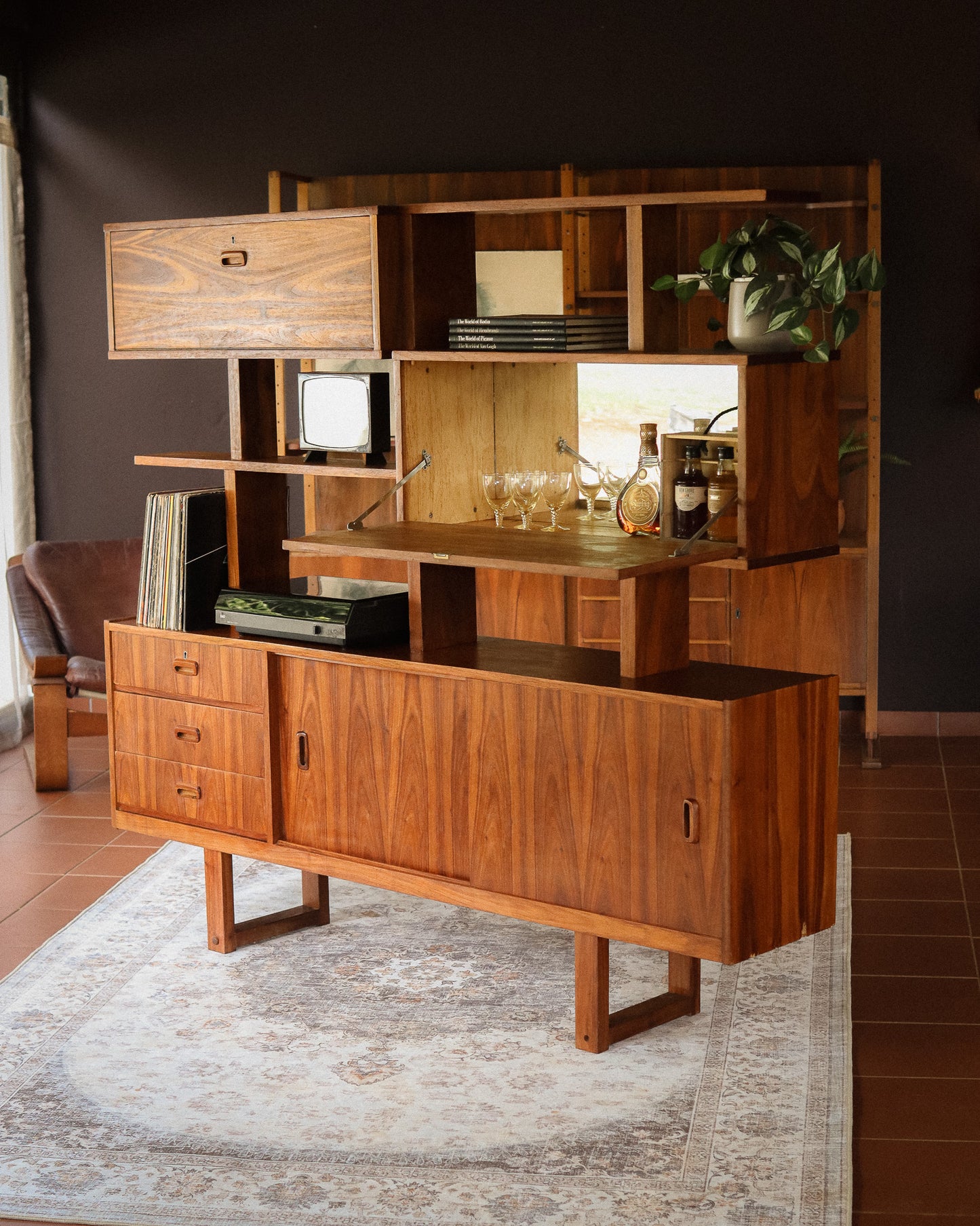 Mid-Century Kiaat Shelf Unit/Room Divider