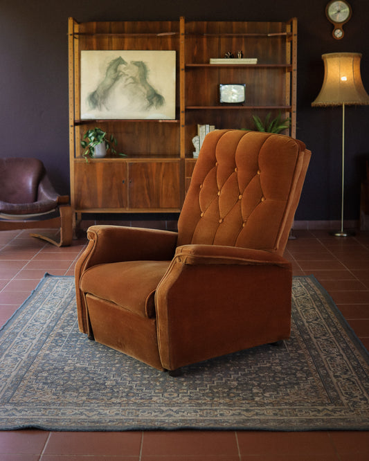 Retro Velvet Recliner