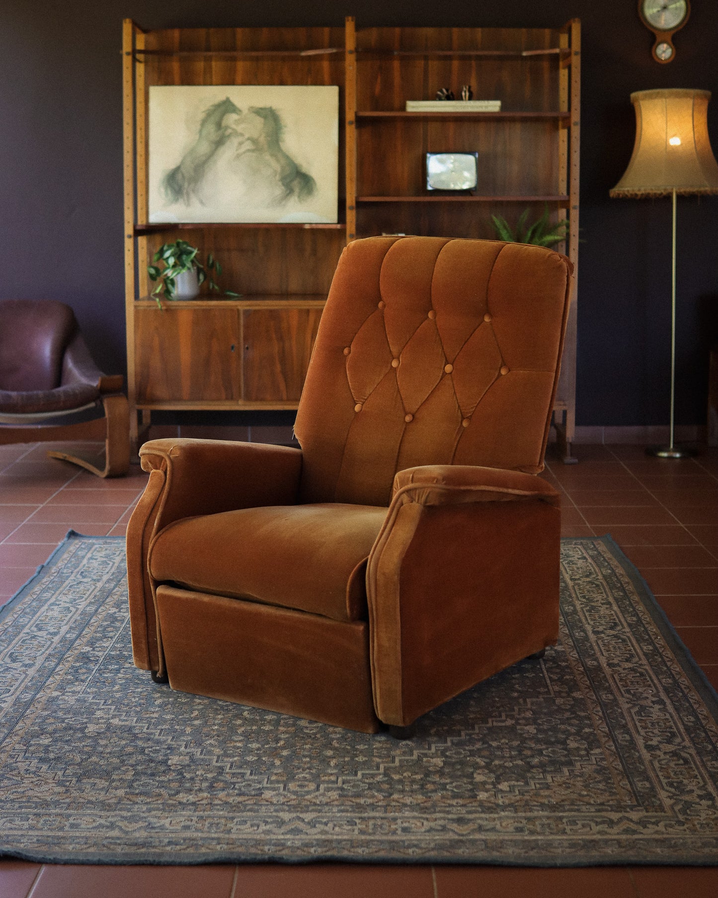Retro Velvet Recliner