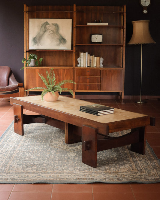 Large Retro Tile Top Coffee Table
