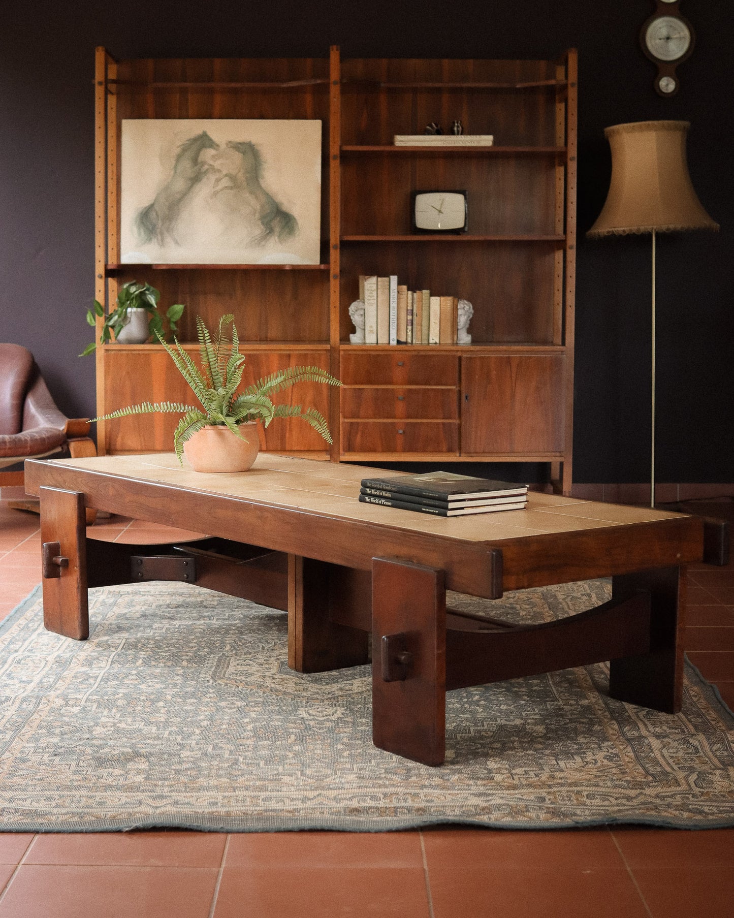 Large Retro Tile Top Coffee Table