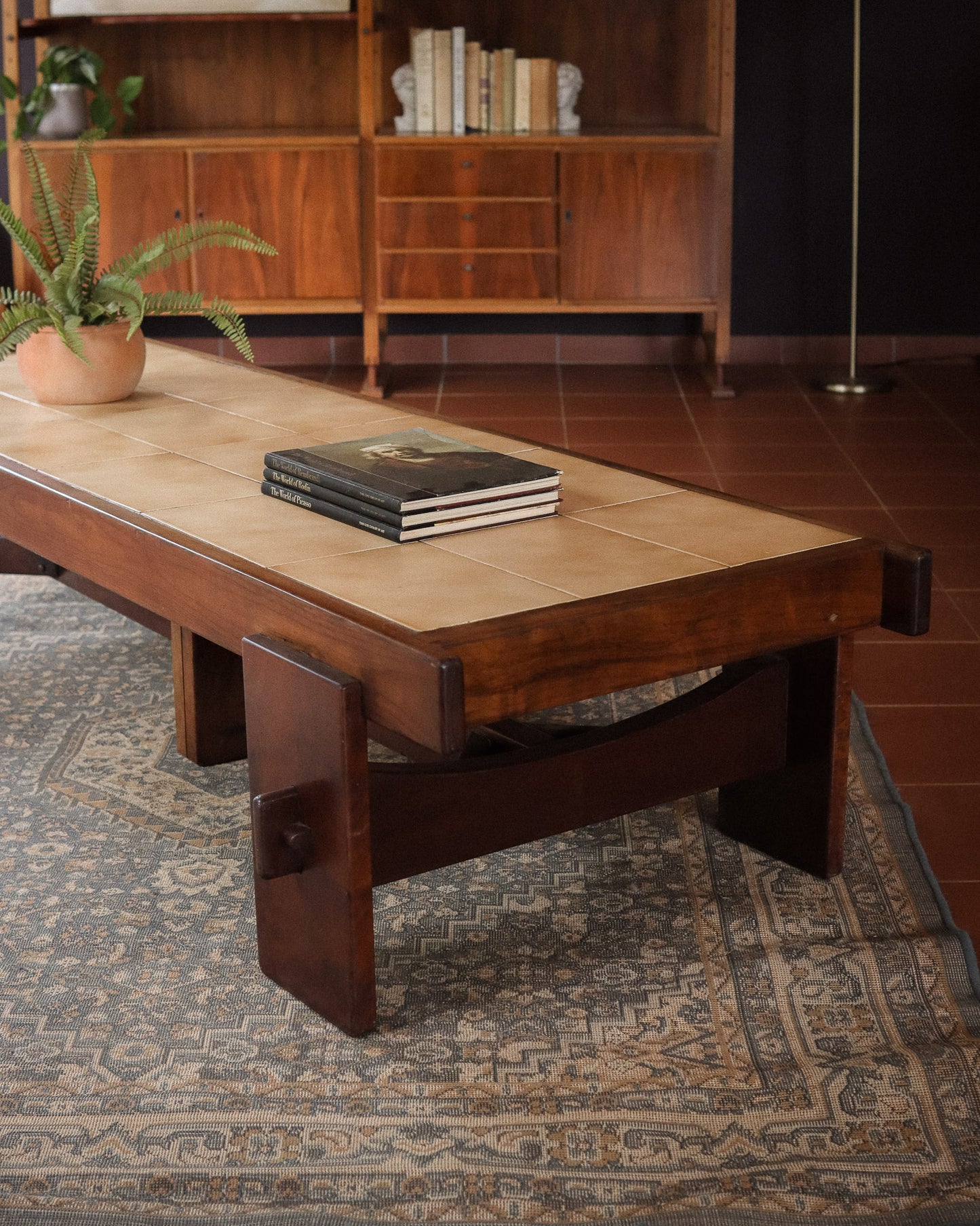 Large Retro Tile Top Coffee Table