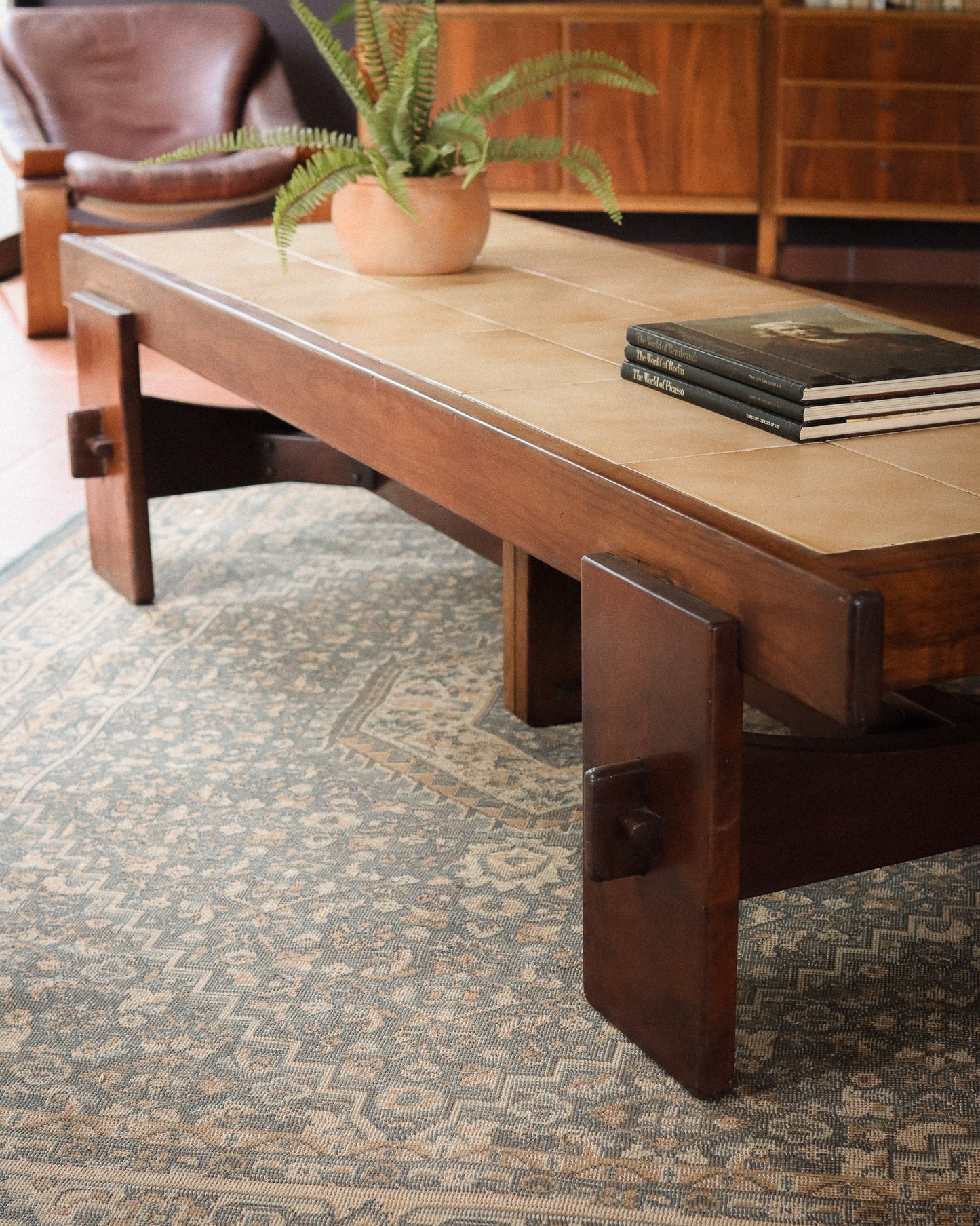 Large Retro Tile Top Coffee Table