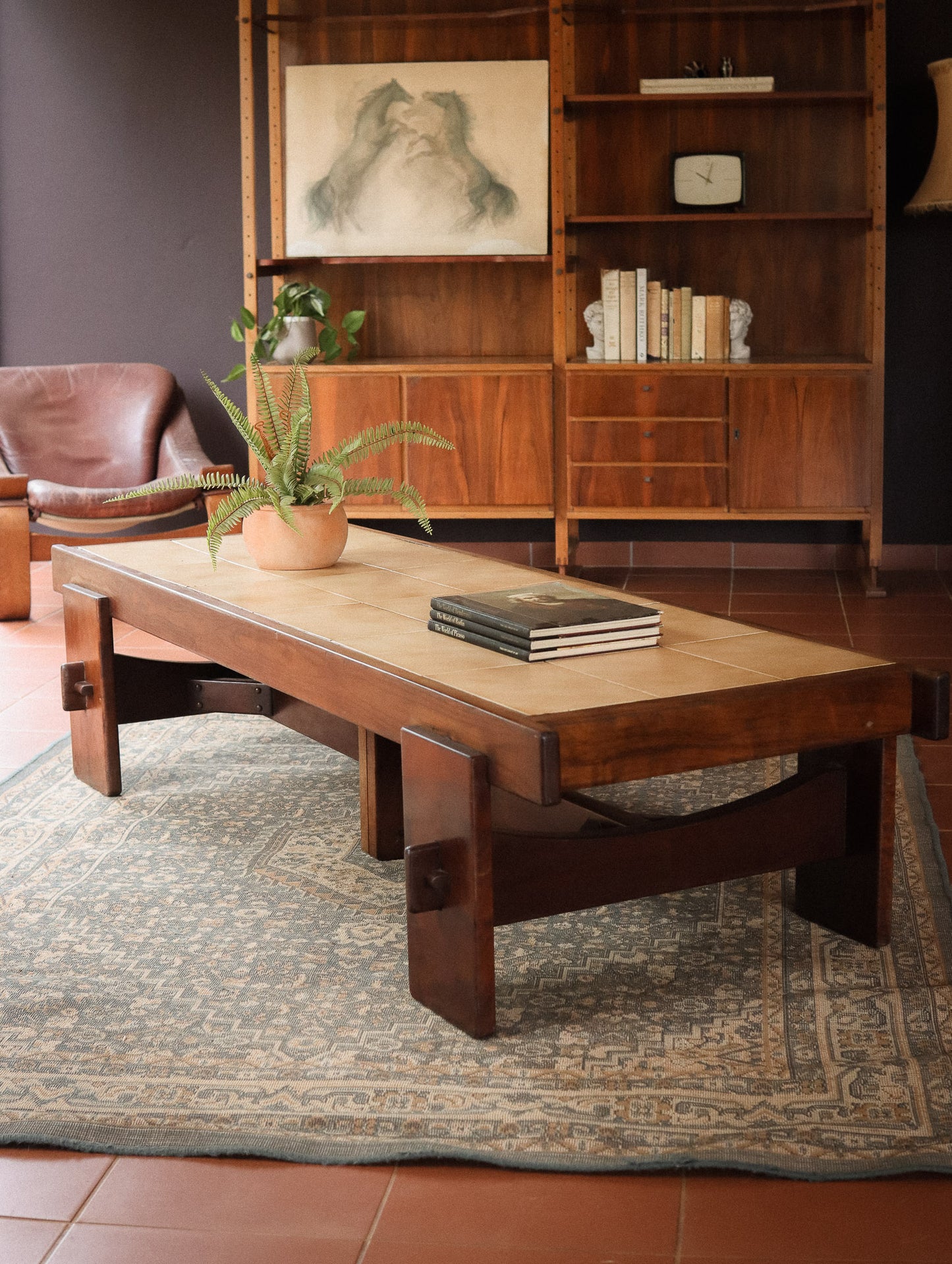 Large Retro Tile Top Coffee Table