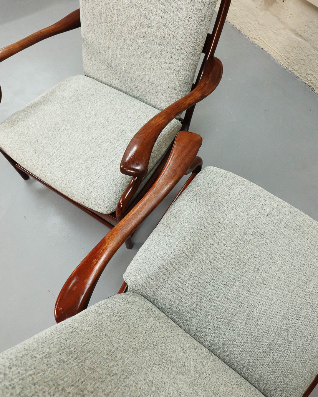 Rare Vintage Pair of Rosewood Armchairs