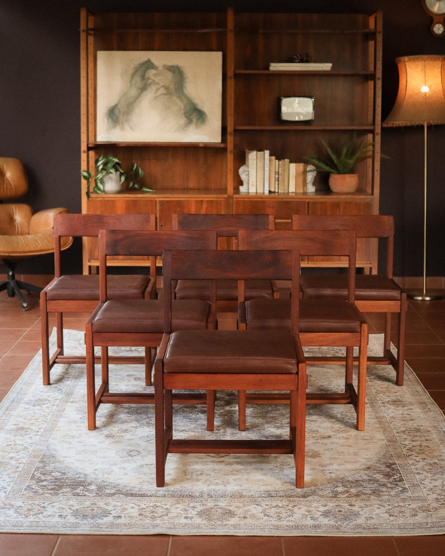 Set of 6 Leather Torrente Dining Chairs