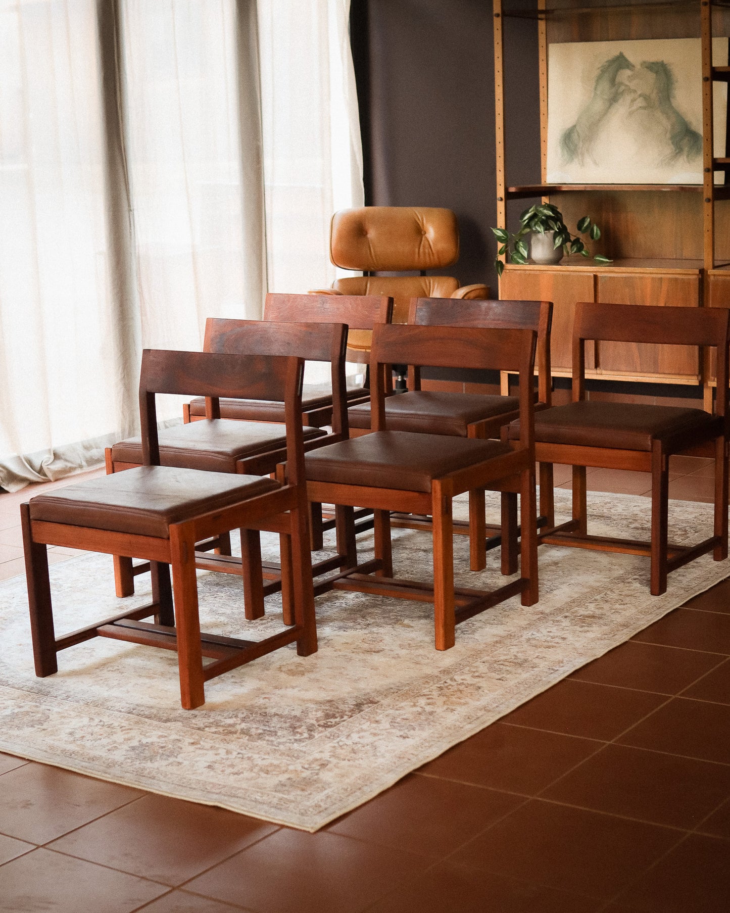 Set of 6 Leather Torrente Dining Chairs