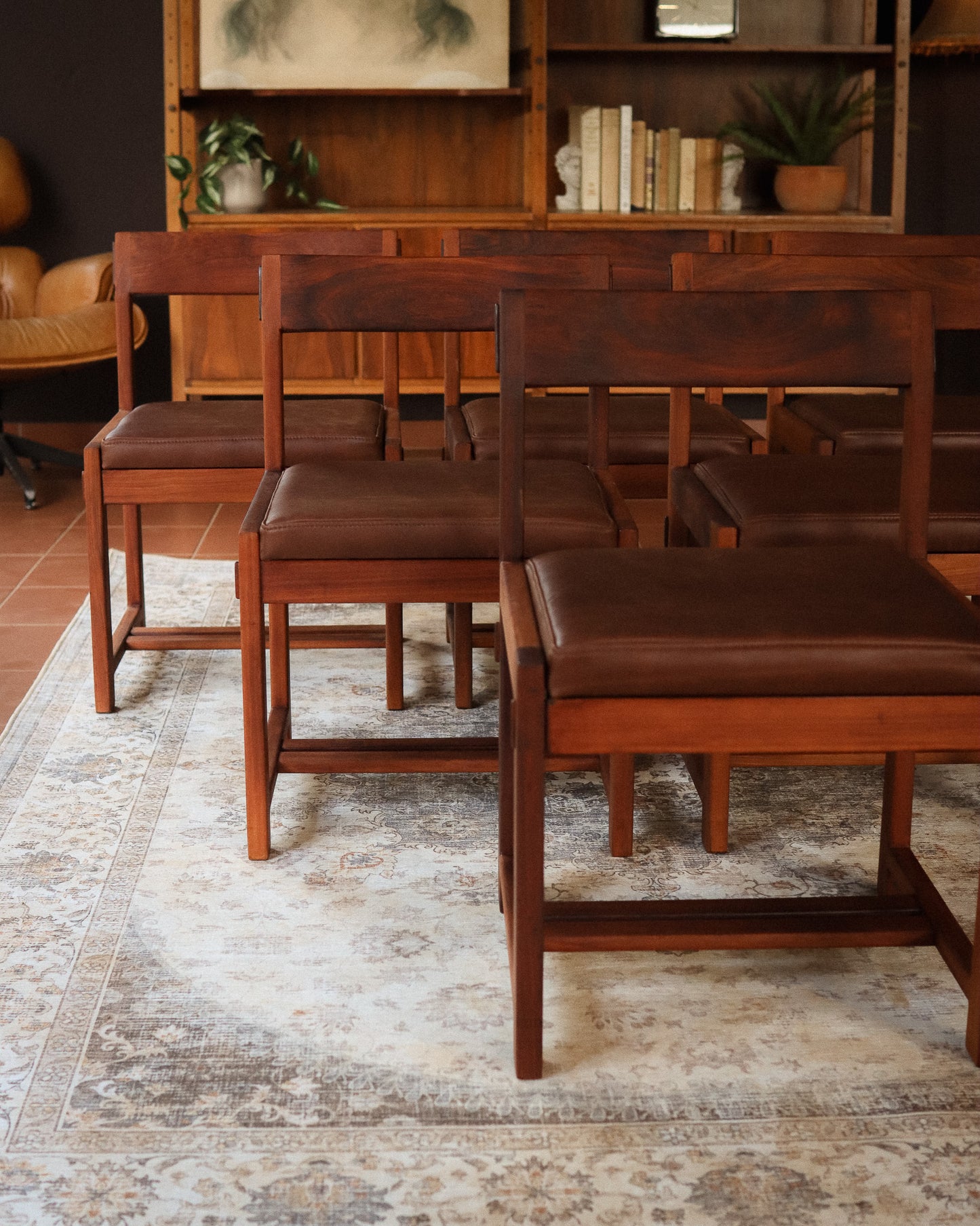 Set of 6 Leather Torrente Dining Chairs