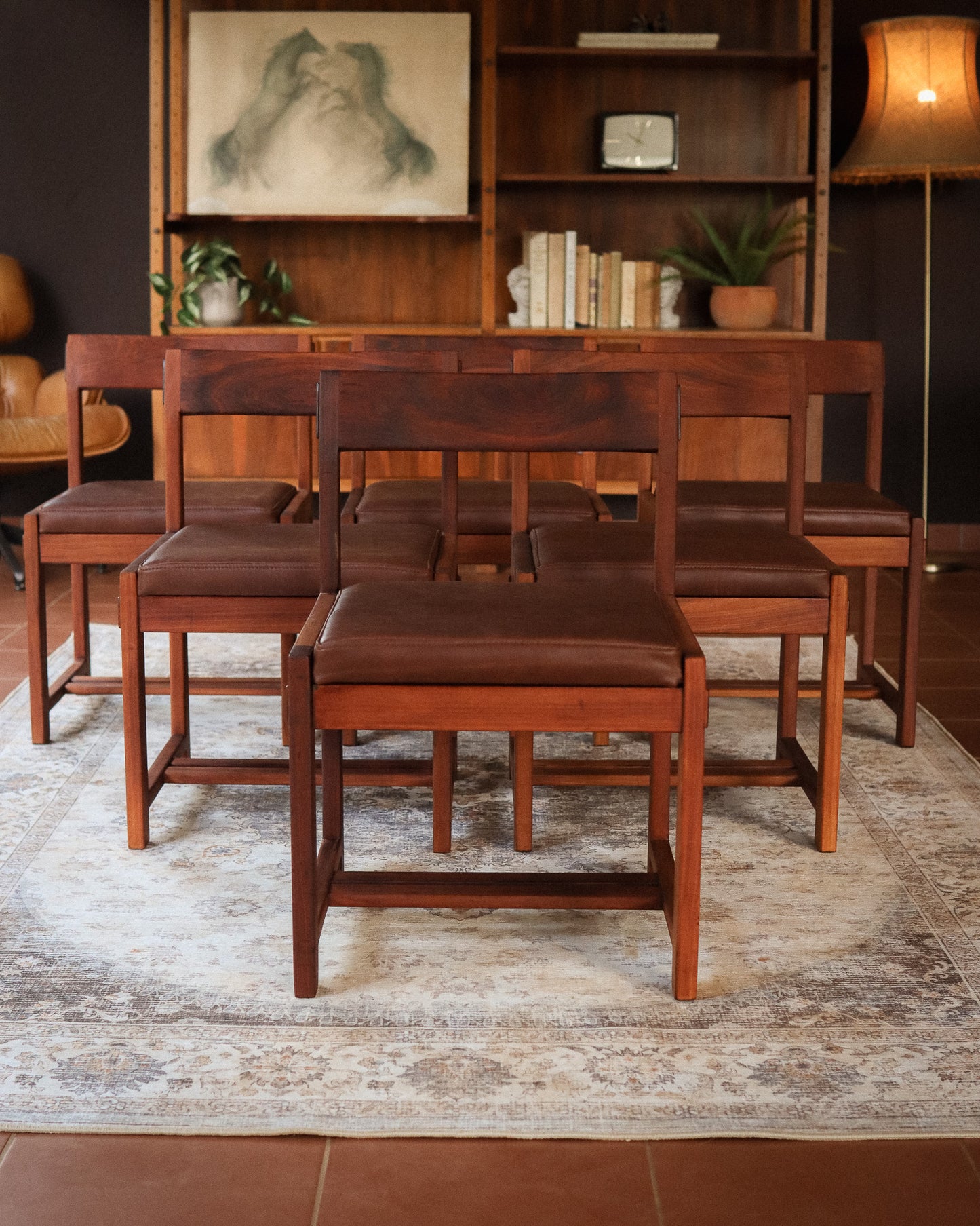Set of 6 Leather Torrente Dining Chairs