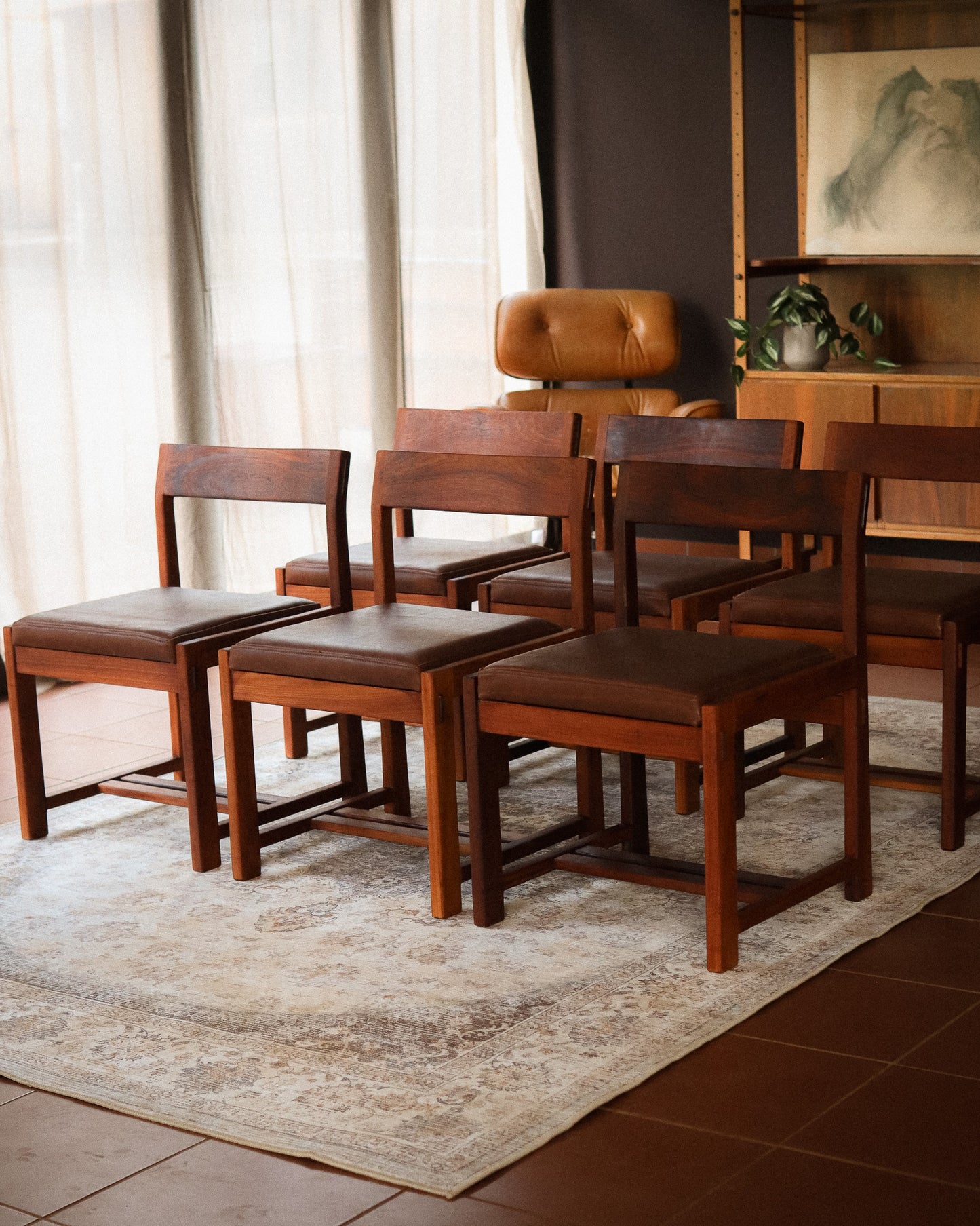 Set of 6 Leather Torrente Dining Chairs