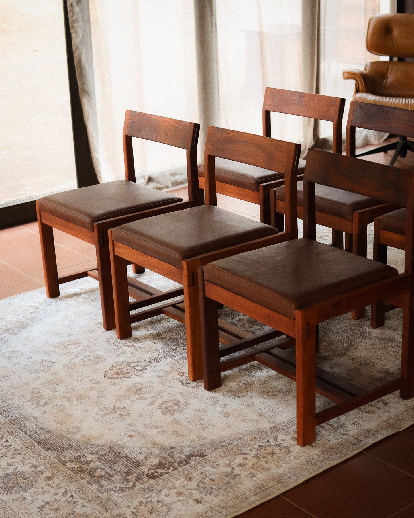 Set of 6 Leather Torrente Dining Chairs