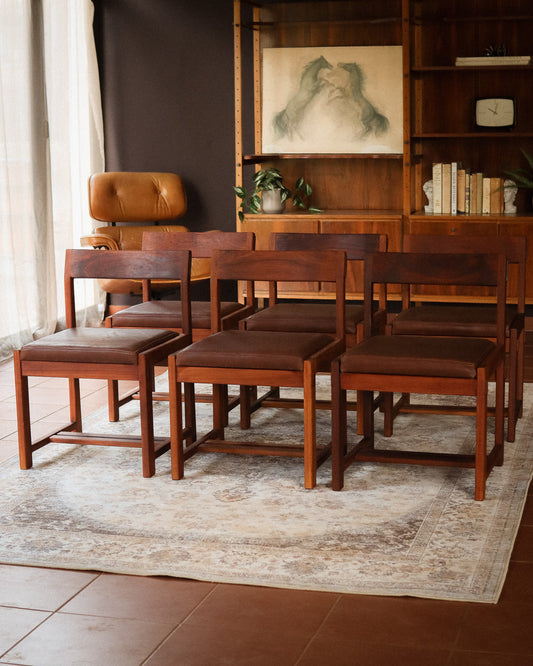 Set of 6 Leather Torrente Dining Chairs