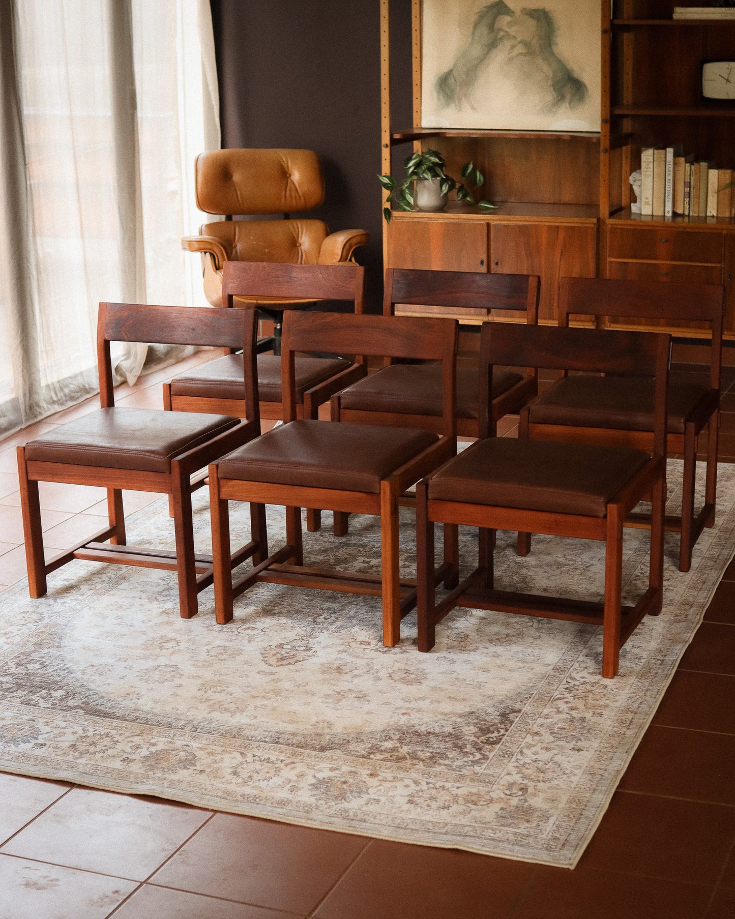 Set of 6 Leather Torrente Dining Chairs