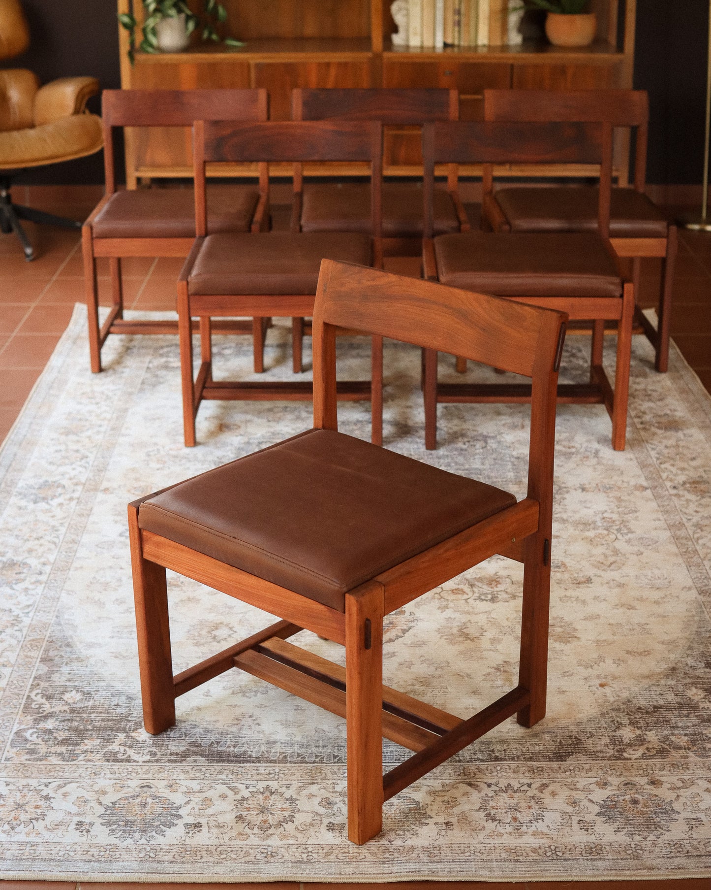 Set of 6 Leather Torrente Dining Chairs