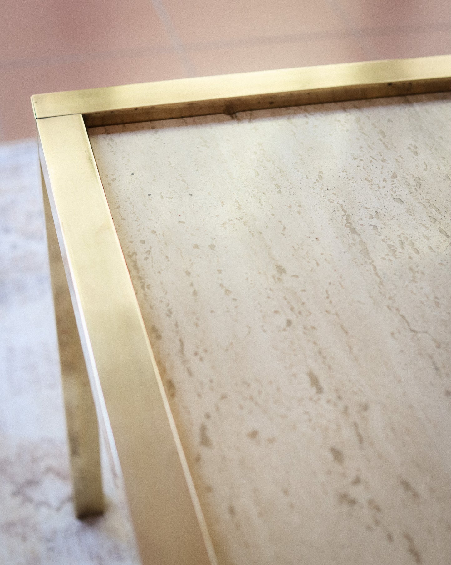 Mid-Century Travertine Coffee Table