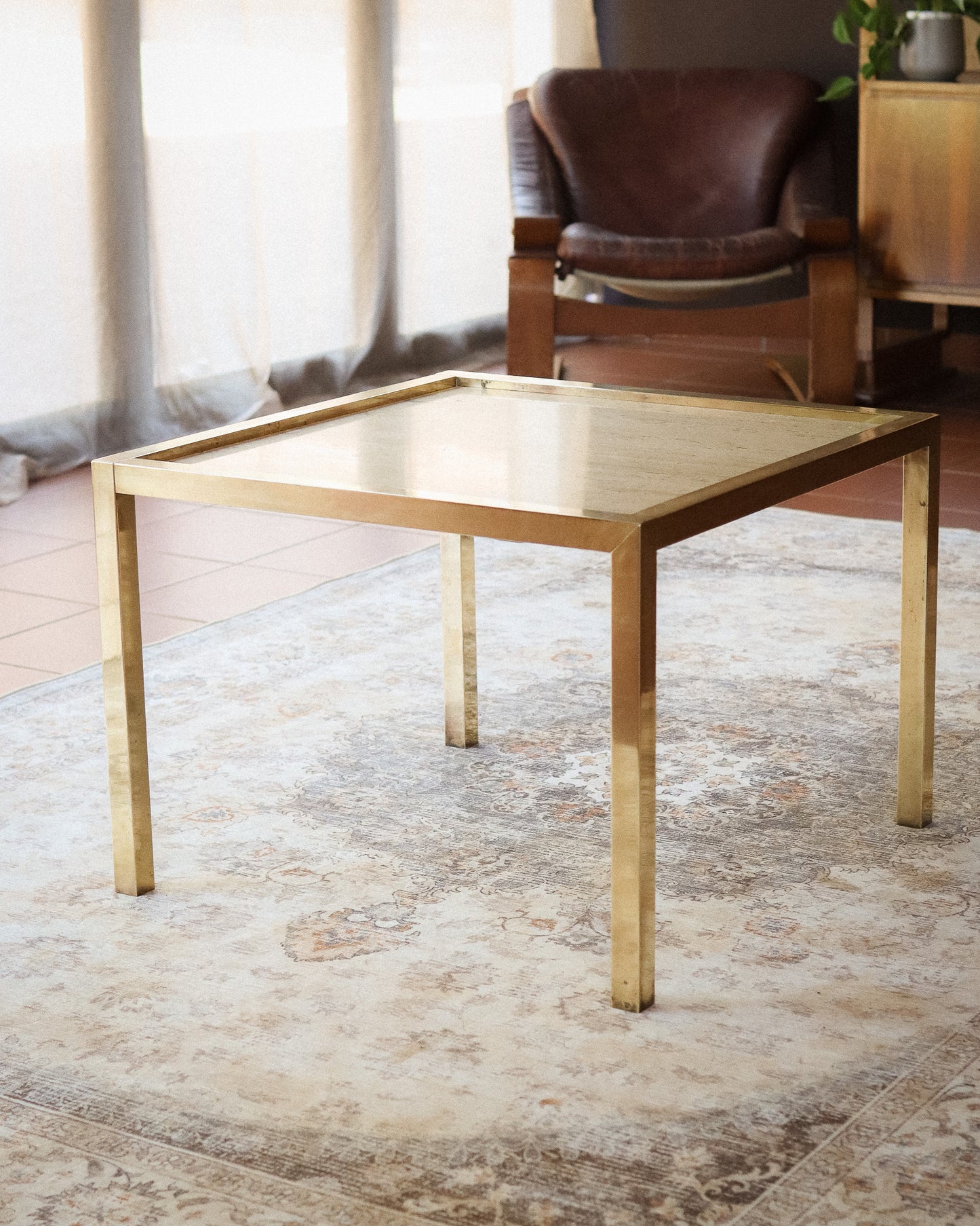 Mid-Century Travertine Coffee Table