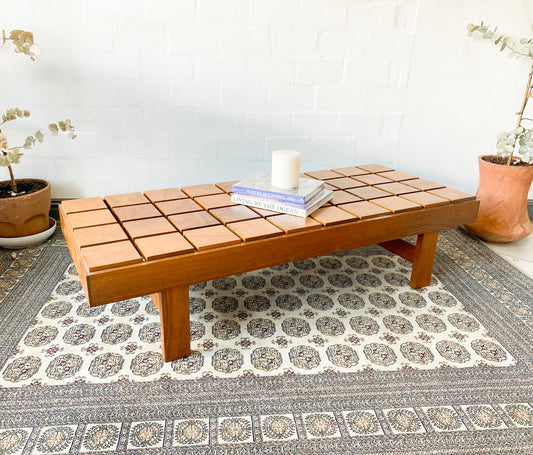 Cubist wooden coffee table