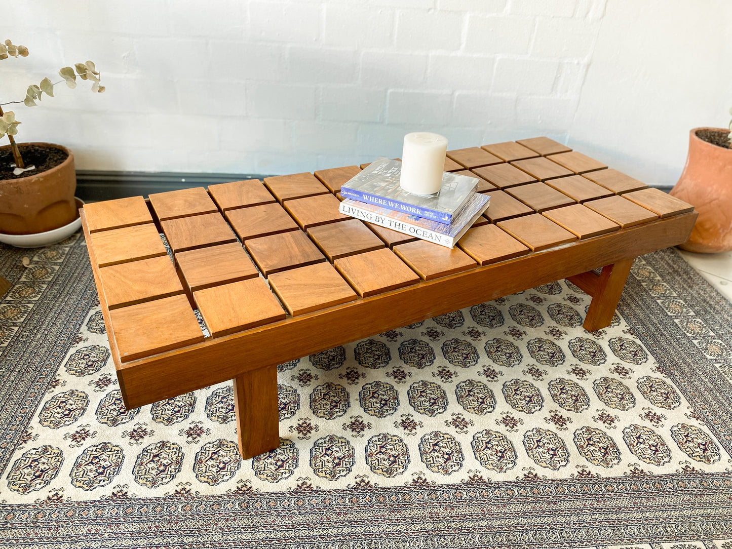 Cubist wooden coffee table