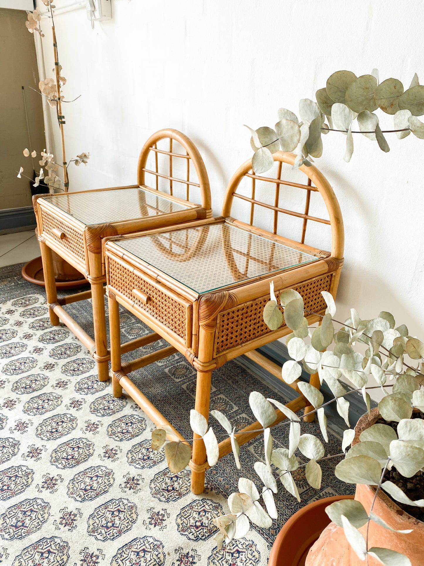 Cane Pedestals Featuring Dome Detailing