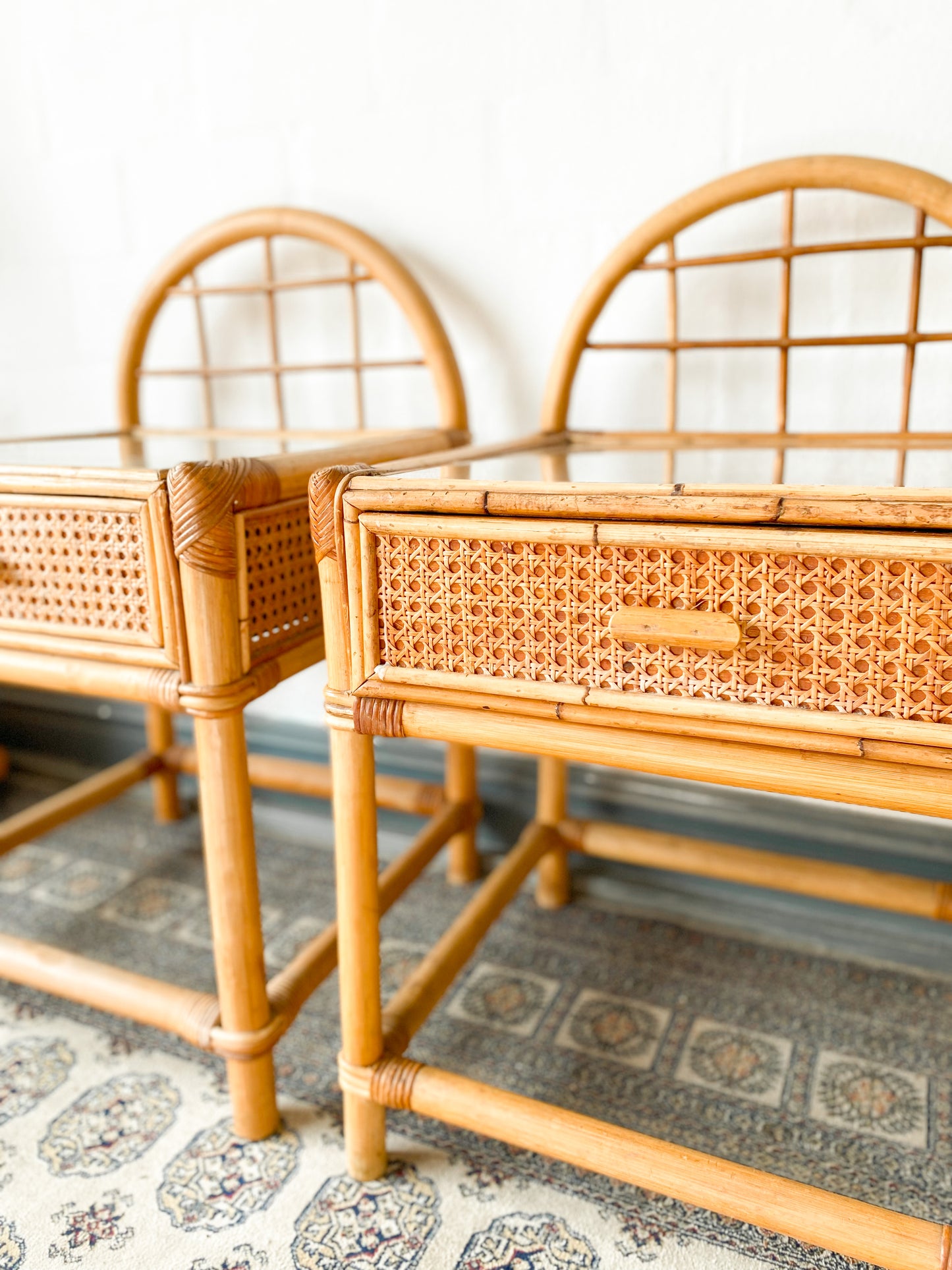 Cane Pedestals Featuring Dome Detailing