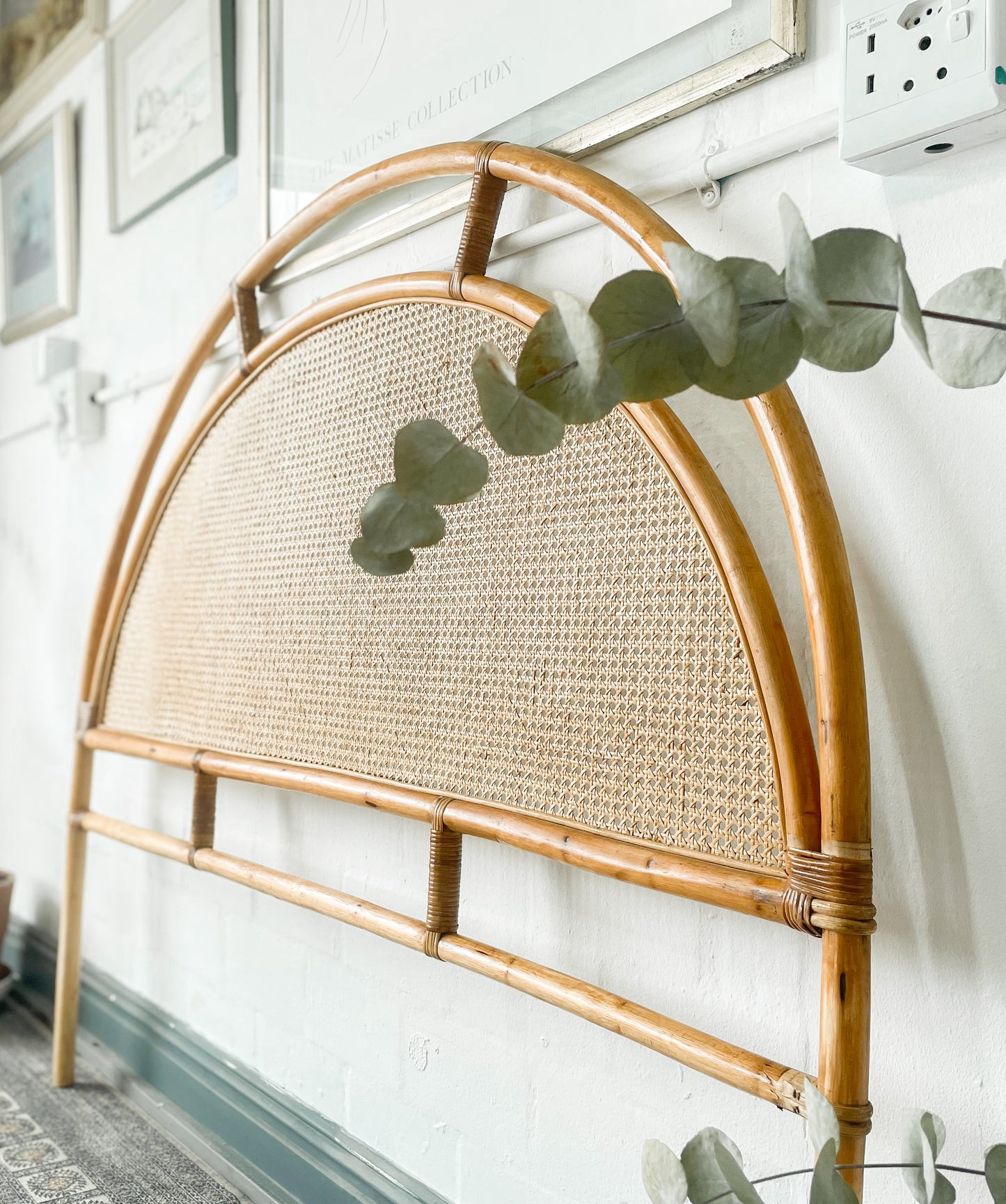 Queen Dome Cane Headboard