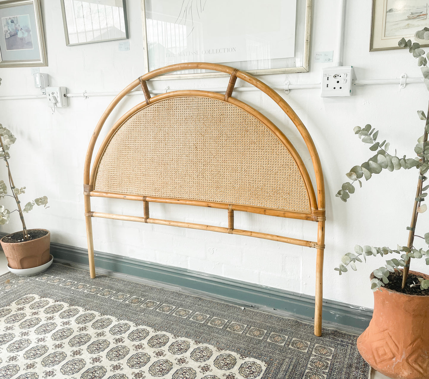 Queen Dome Cane Headboard