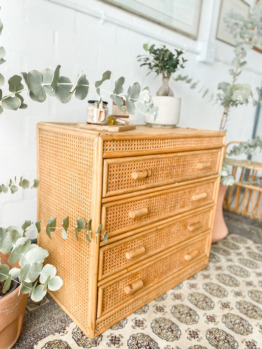 Cane Chest of Drawers