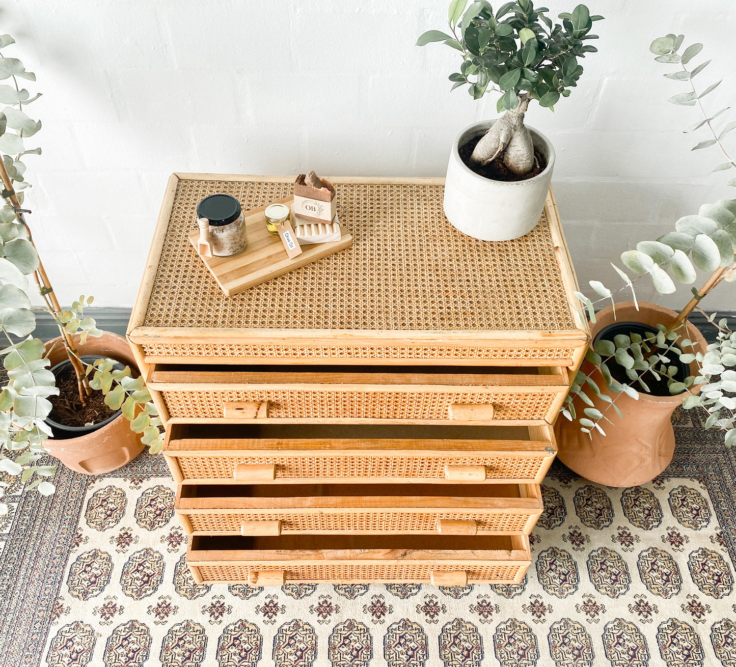 Cane Chest of Drawers